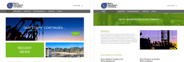 Berry Petroleum Company website samples